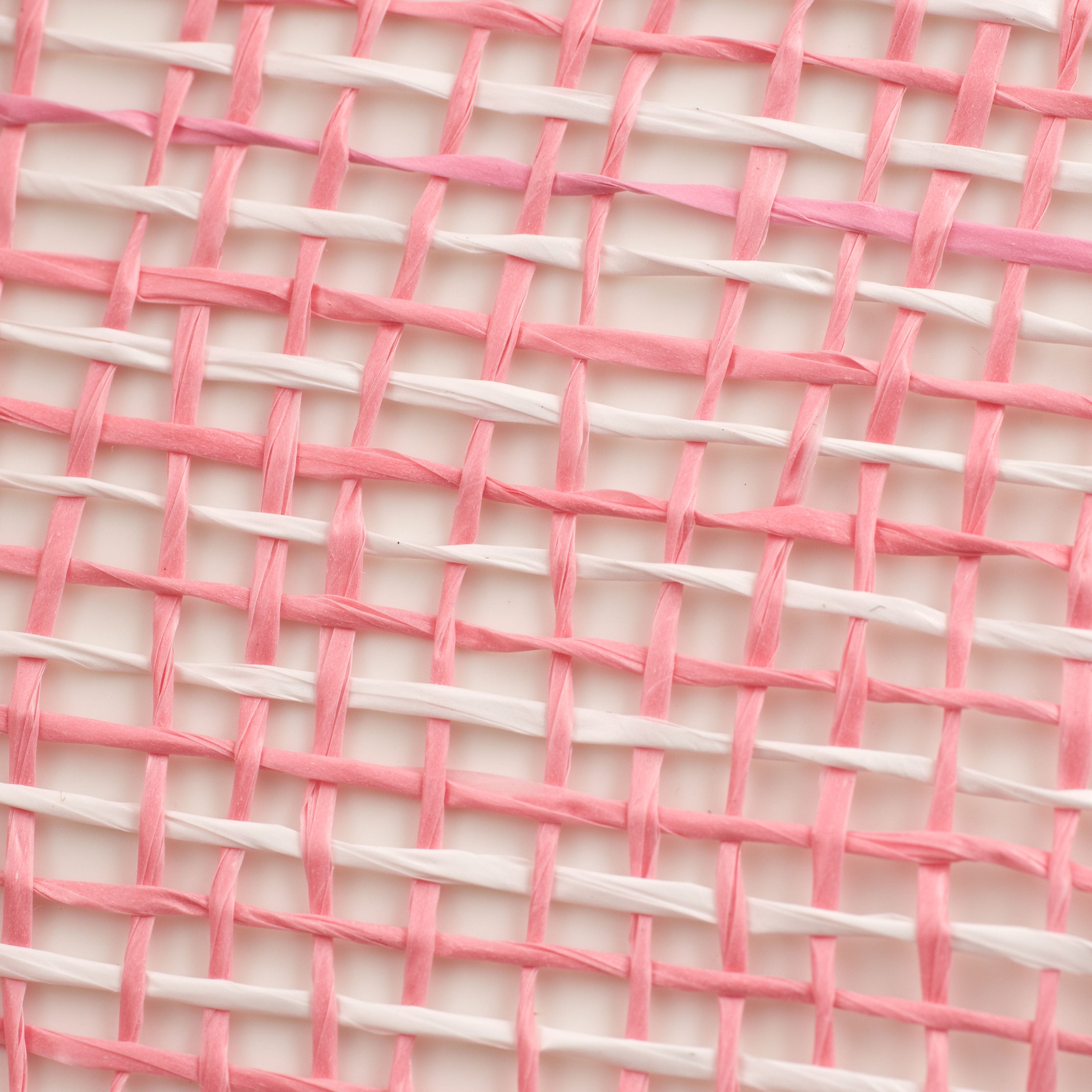 10" Multi Poly Burlap Check Mesh: Pink & White detail photo 3