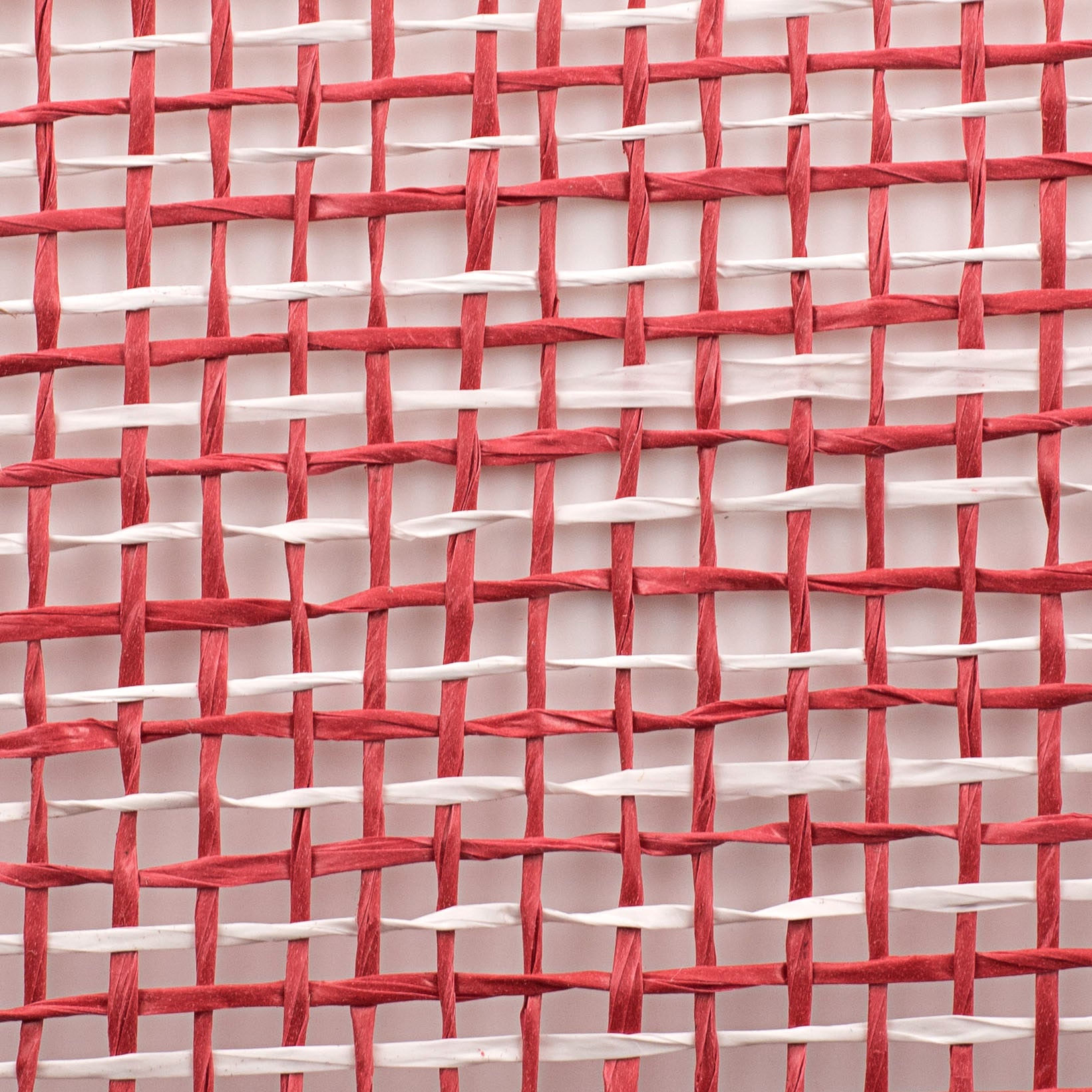 10" Multi Poly Burlap Check Mesh: Red & White detail photo 3