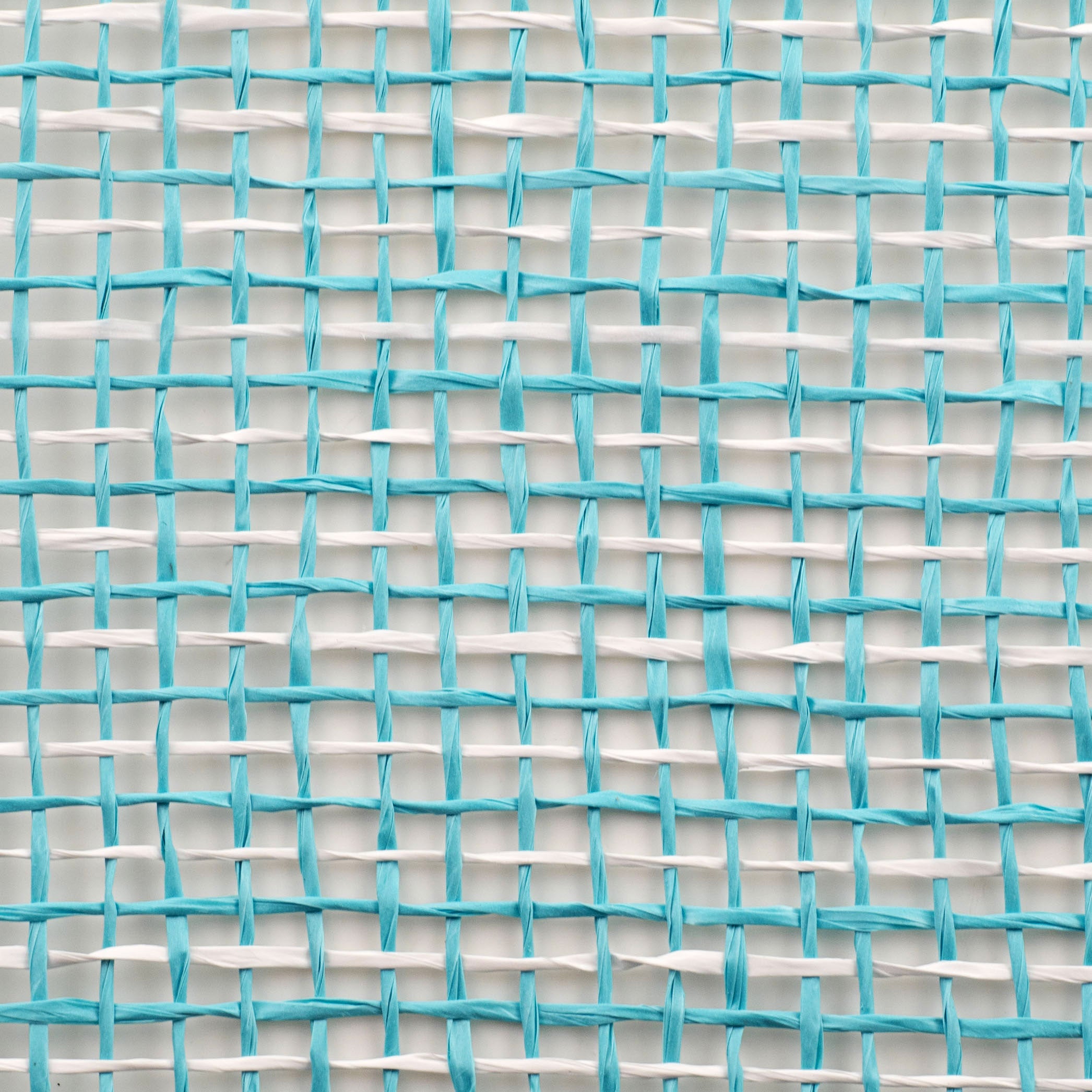 10" Multi Poly Burlap Check Mesh: Turquoise & White detail photo 3