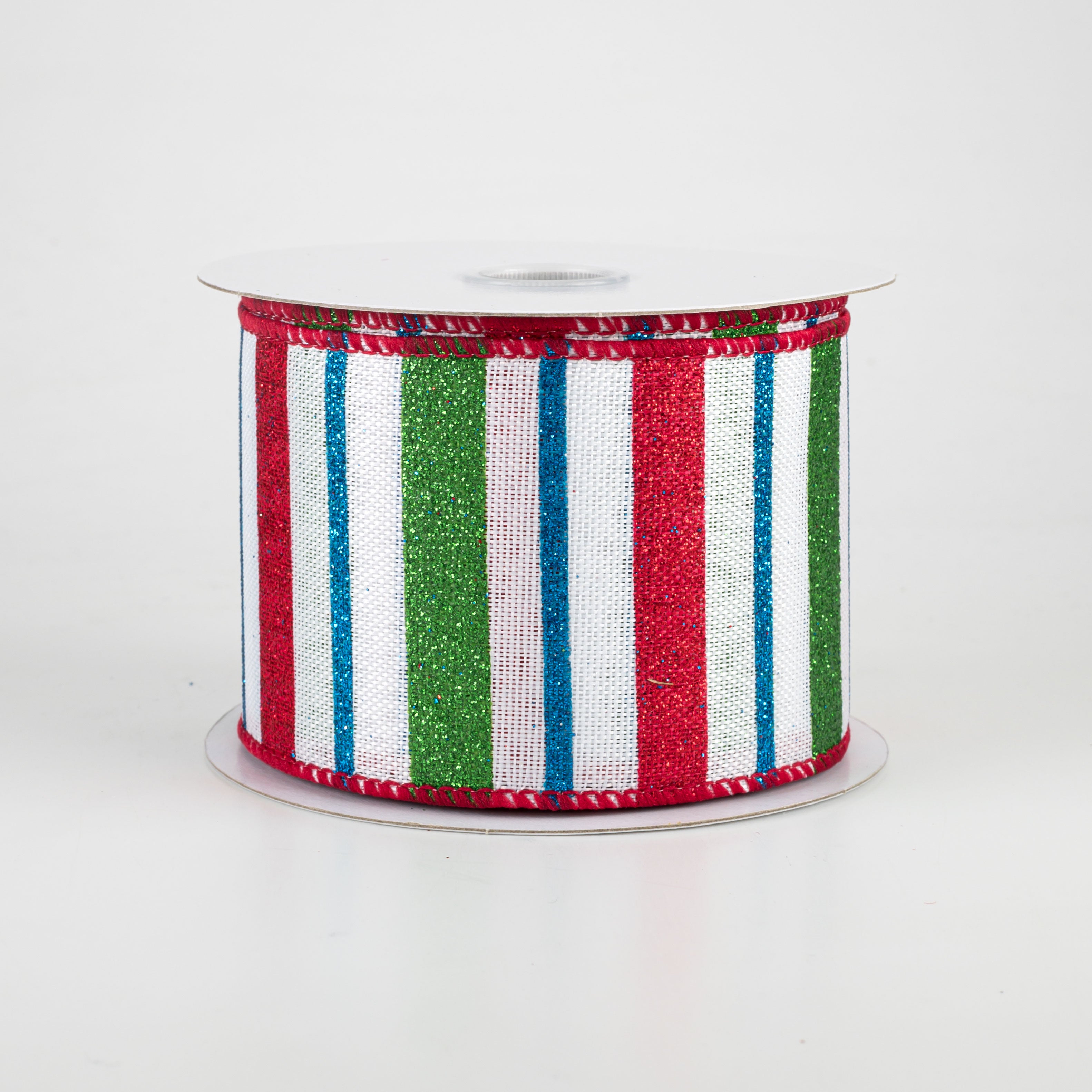 2.5" Multi-Width Stripe Ribbon: Red, Emerald, Turquoise (10 Yards) Item Number: 71022-40-17