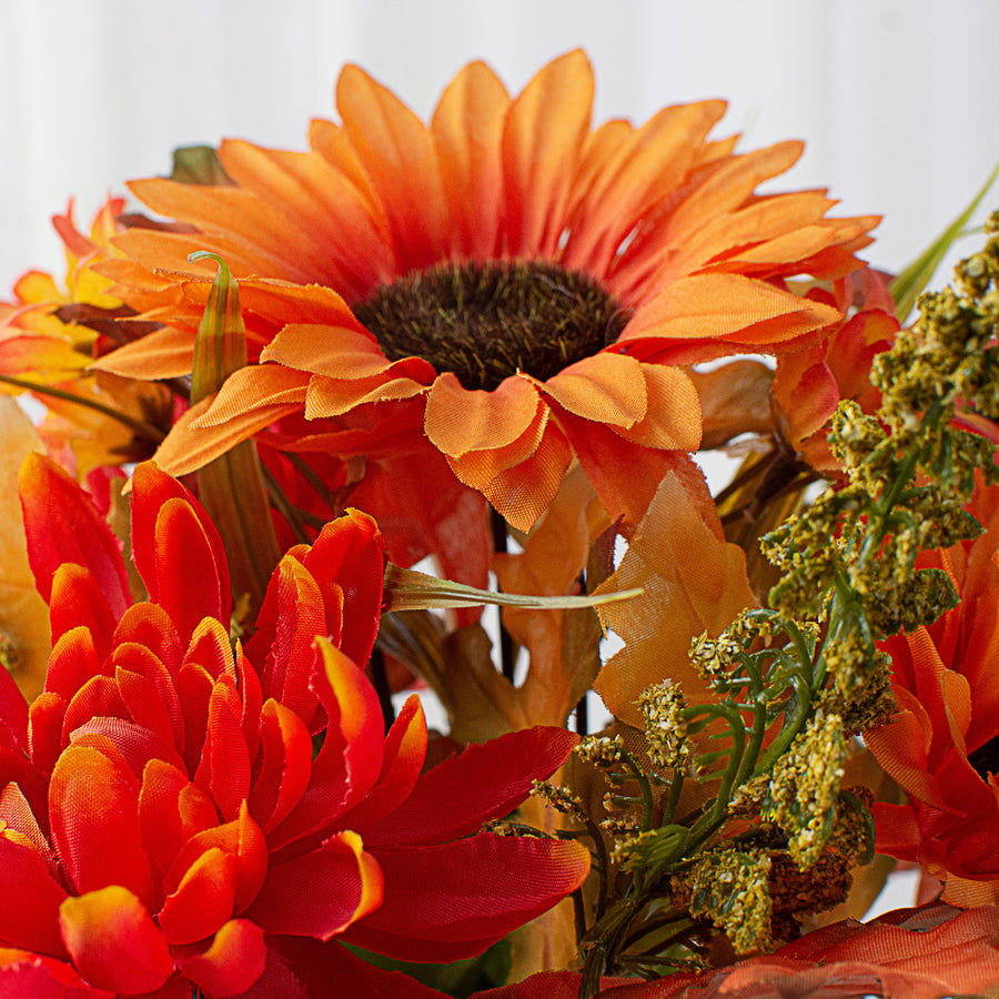 13" Mum Sunflower Bush: Orange Lifestyle Photo