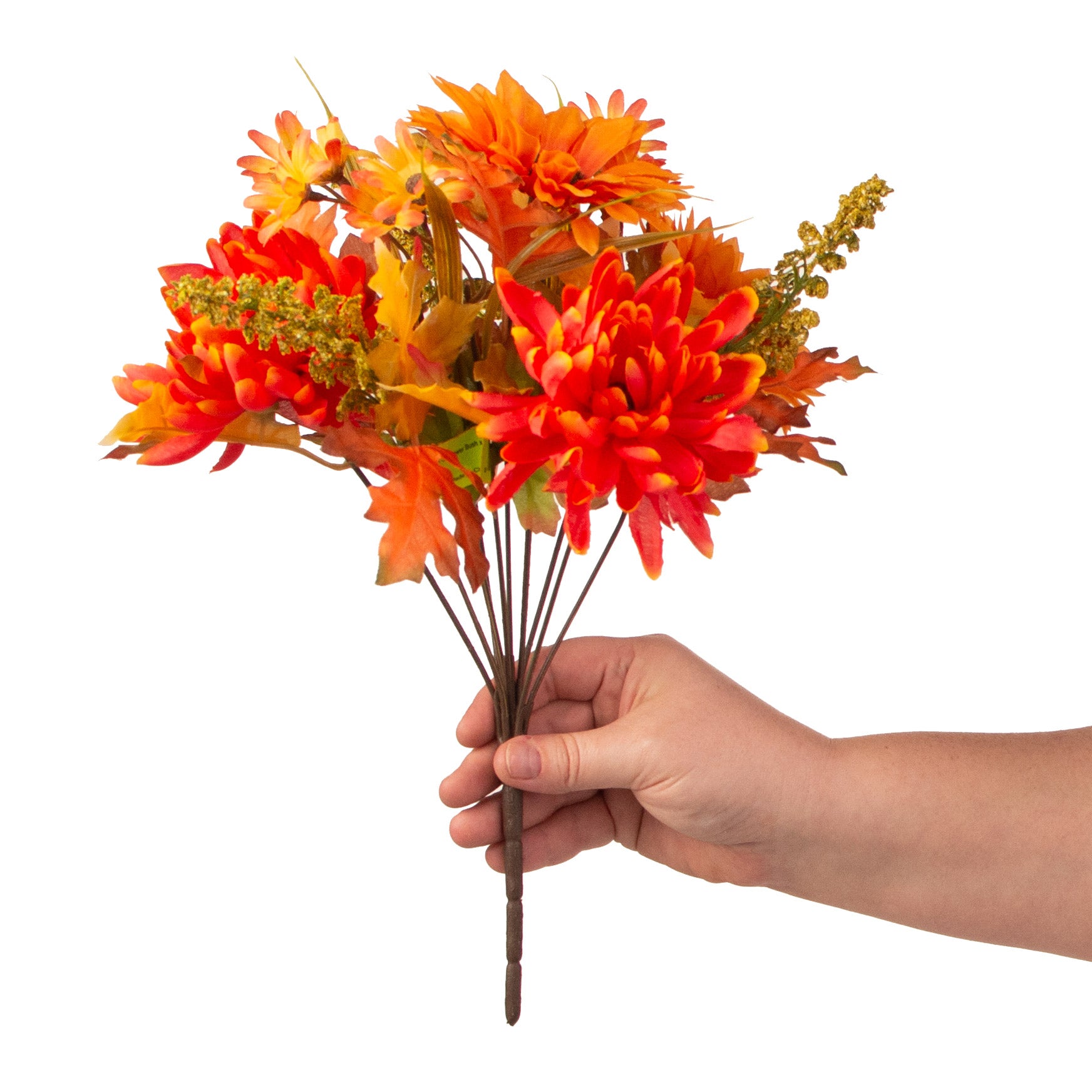 13" Mum Sunflower Bush: Orange detail photo 3