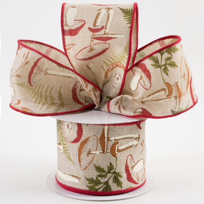 2.5" Mushroom Botanicals Ribbon: Light Natural (10 Yards) Lifestyle Photo