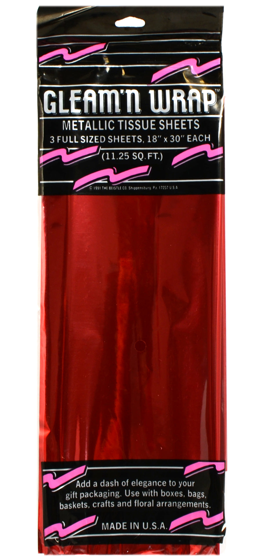 Mylar Tissue Sheets: Red (Pack of 3) Item Number: 50602-R