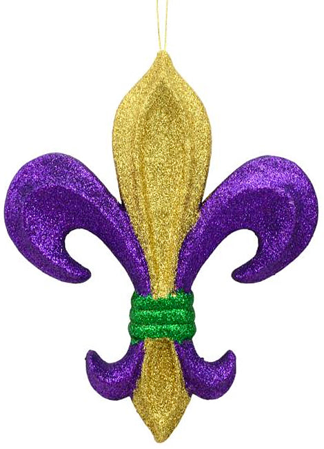 10" PGG Glitter Fleur de Lis Ornament