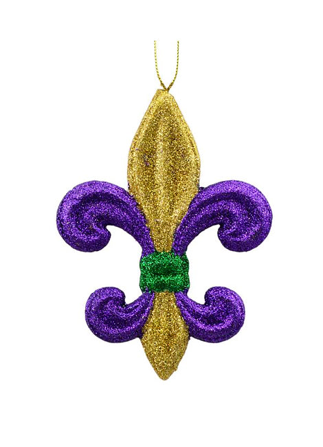 6" PGG Glitter Fleur de Lis Ornament