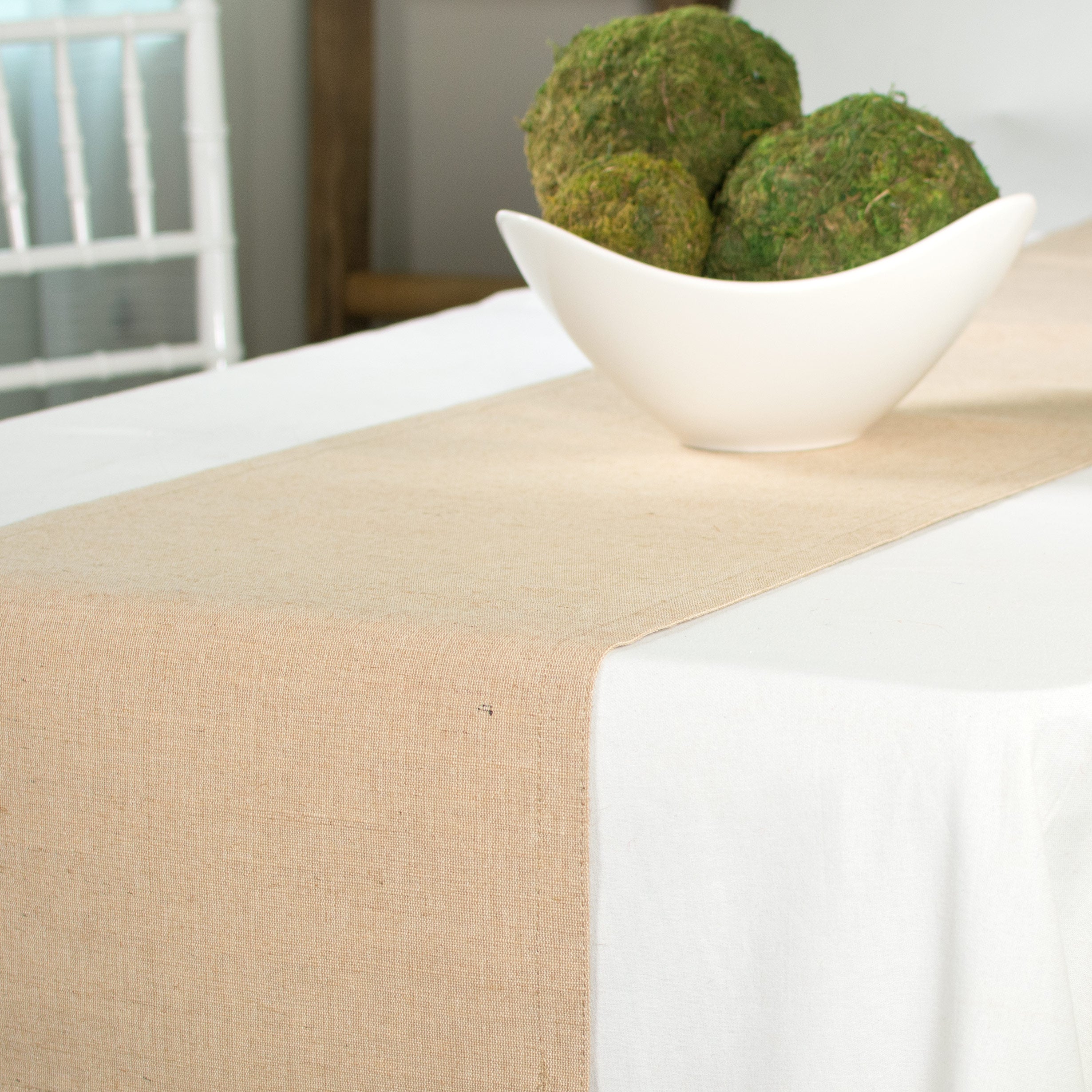 72" Natural Jute Cotton Table Runner Lifestyle Photo