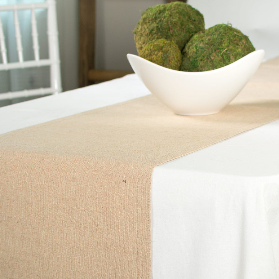 72" Natural Jute Cotton Table Runner Lifestyle Photo