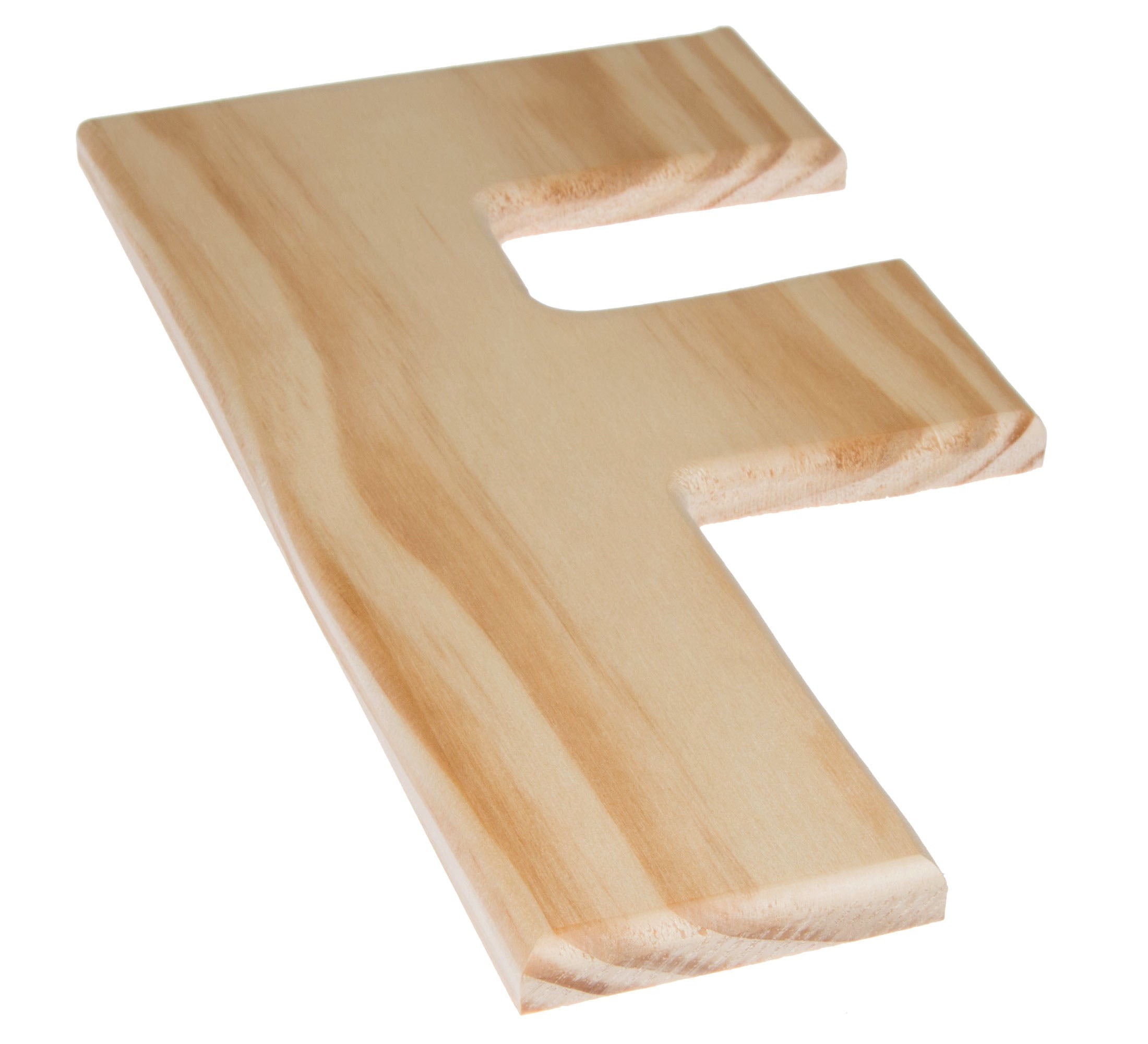 12" Natural Wood Letter: F Lifestyle Photo