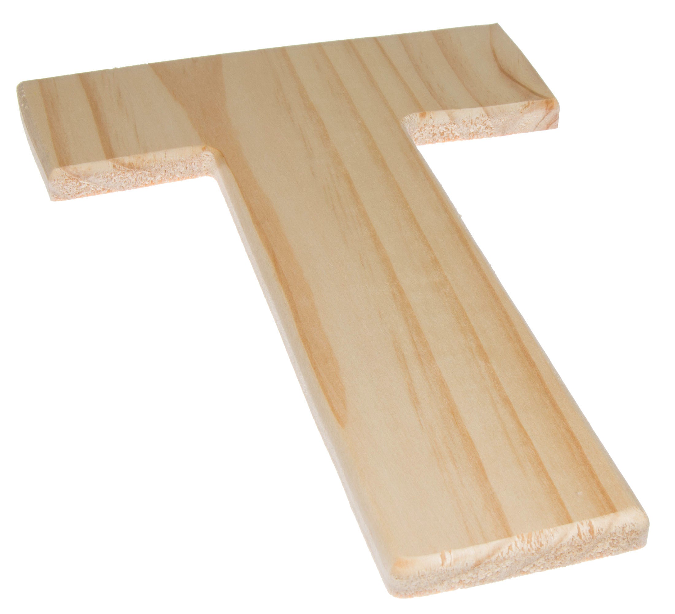 12" Natural Wood Letter: T Lifestyle Photo