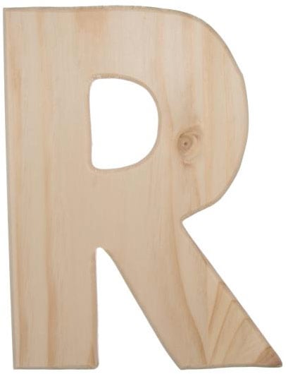 12" Natural Wood Letter: R Item Number: U0993-R
