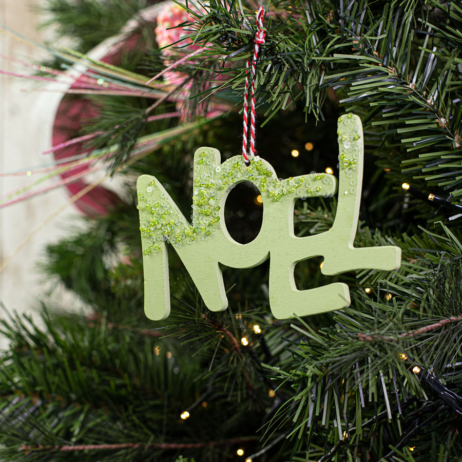 6" Noel Ornament: Green Lifestyle Photo