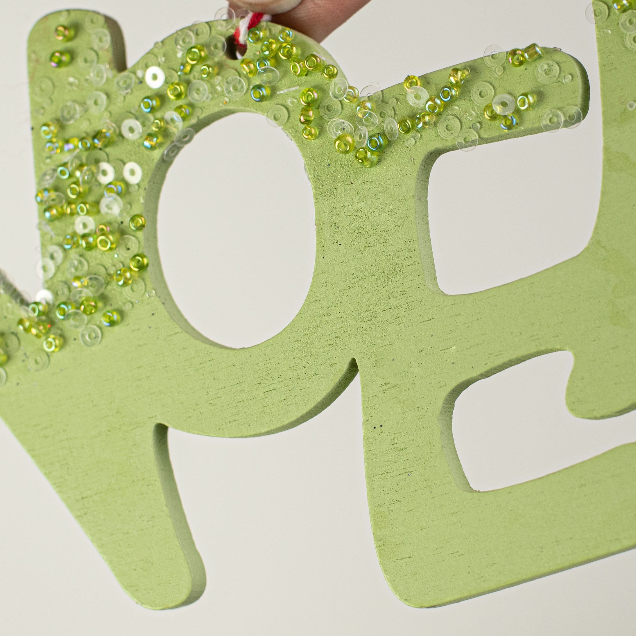 6" Noel Ornament: Green detail photo 3