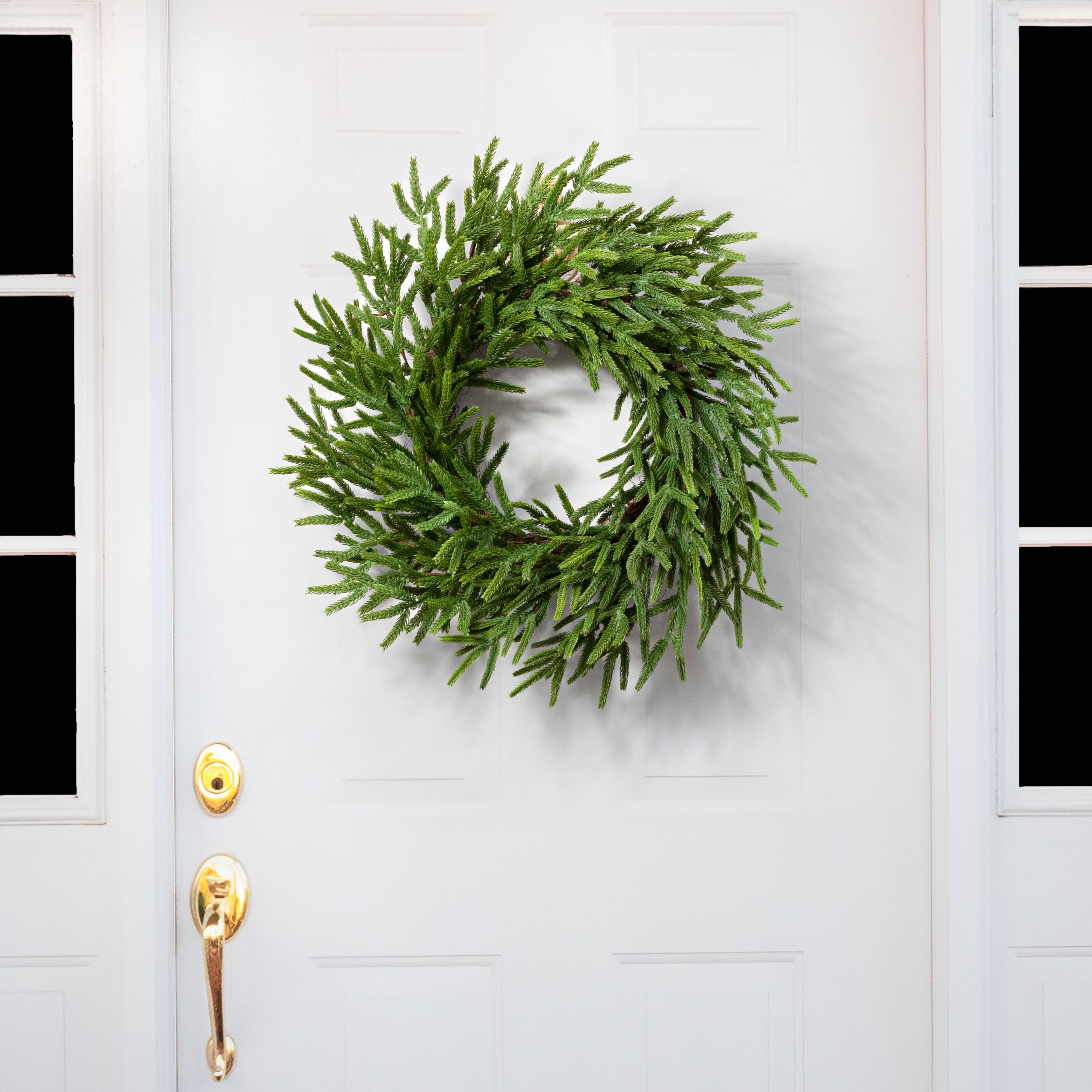 24" Norfolk Island Pine Wreath Lifestyle Photo