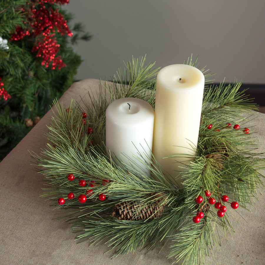 16" Northwoods Pine Candle Ring detail photo 3