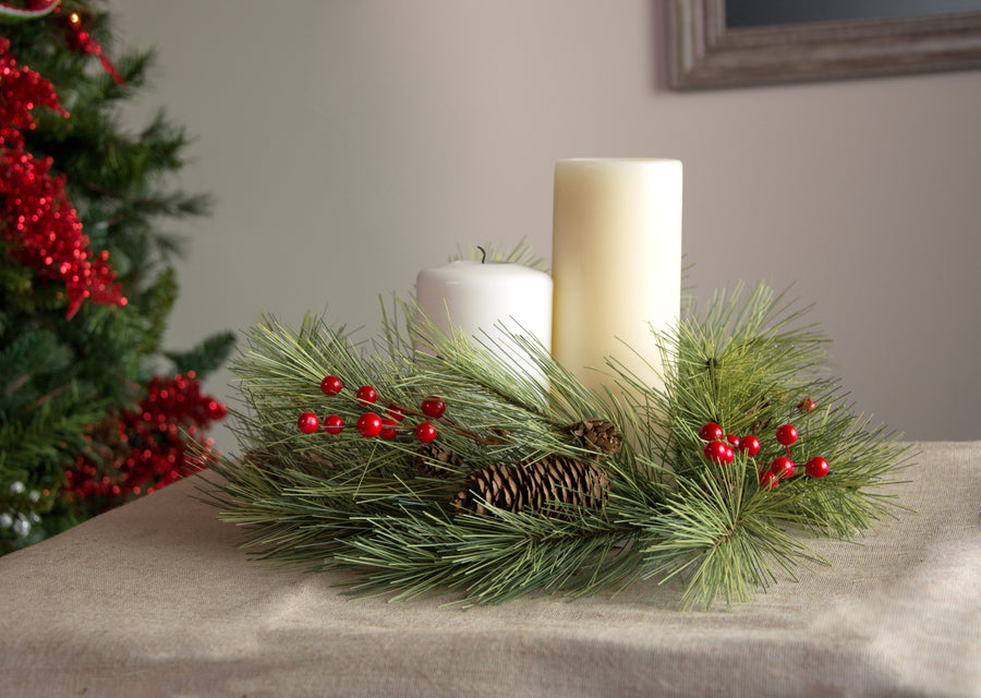 16" Northwoods Pine Candle Ring detail photo 5