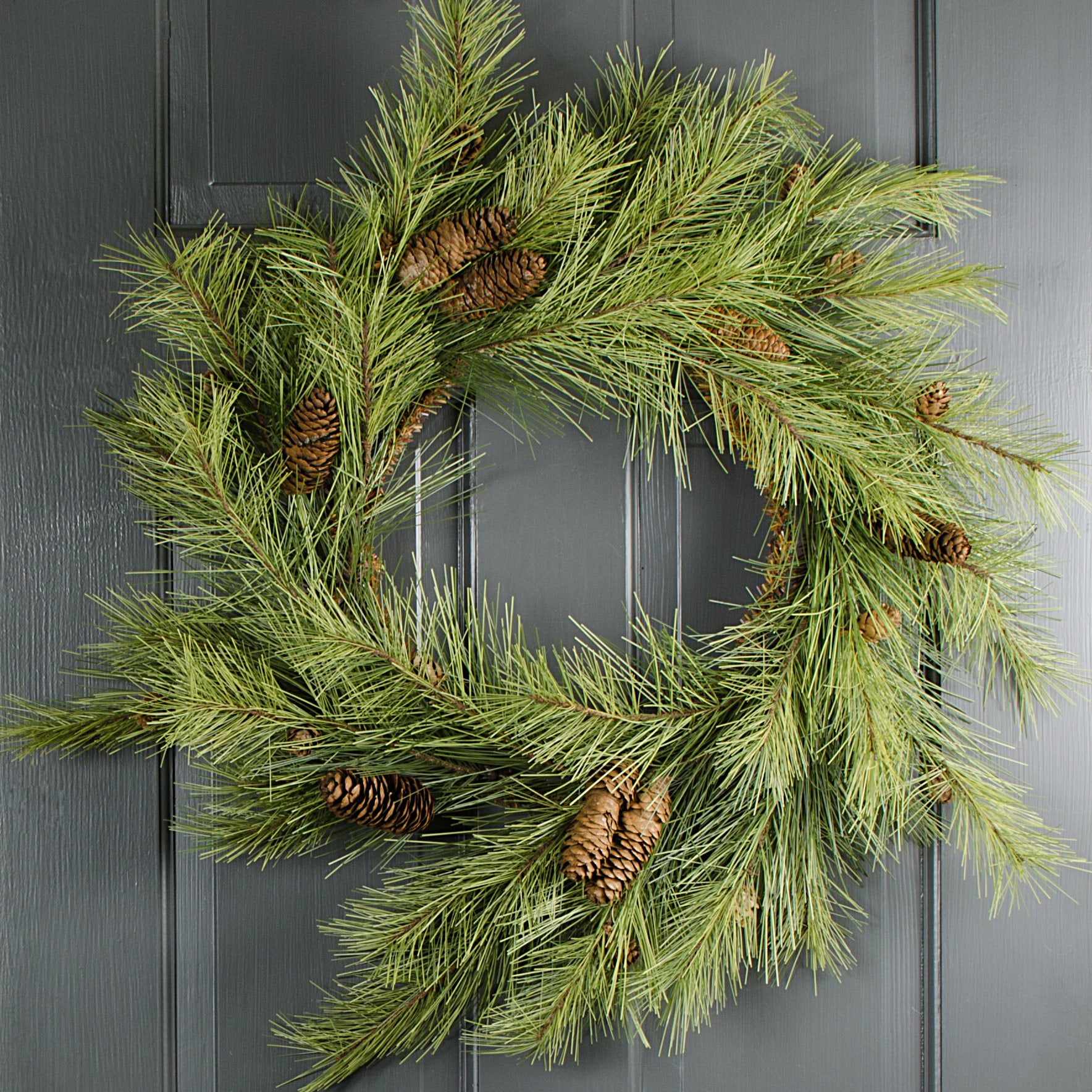 24" Northwoods Pine Wreath Lifestyle Photo