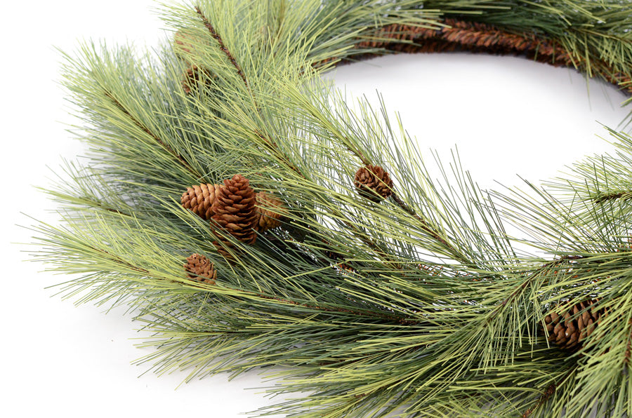 30" Northwoods Pine Wreath Lifestyle Photo