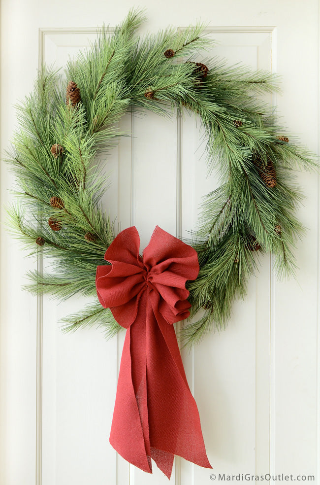 30" Northwoods Pine Wreath detail photo 3