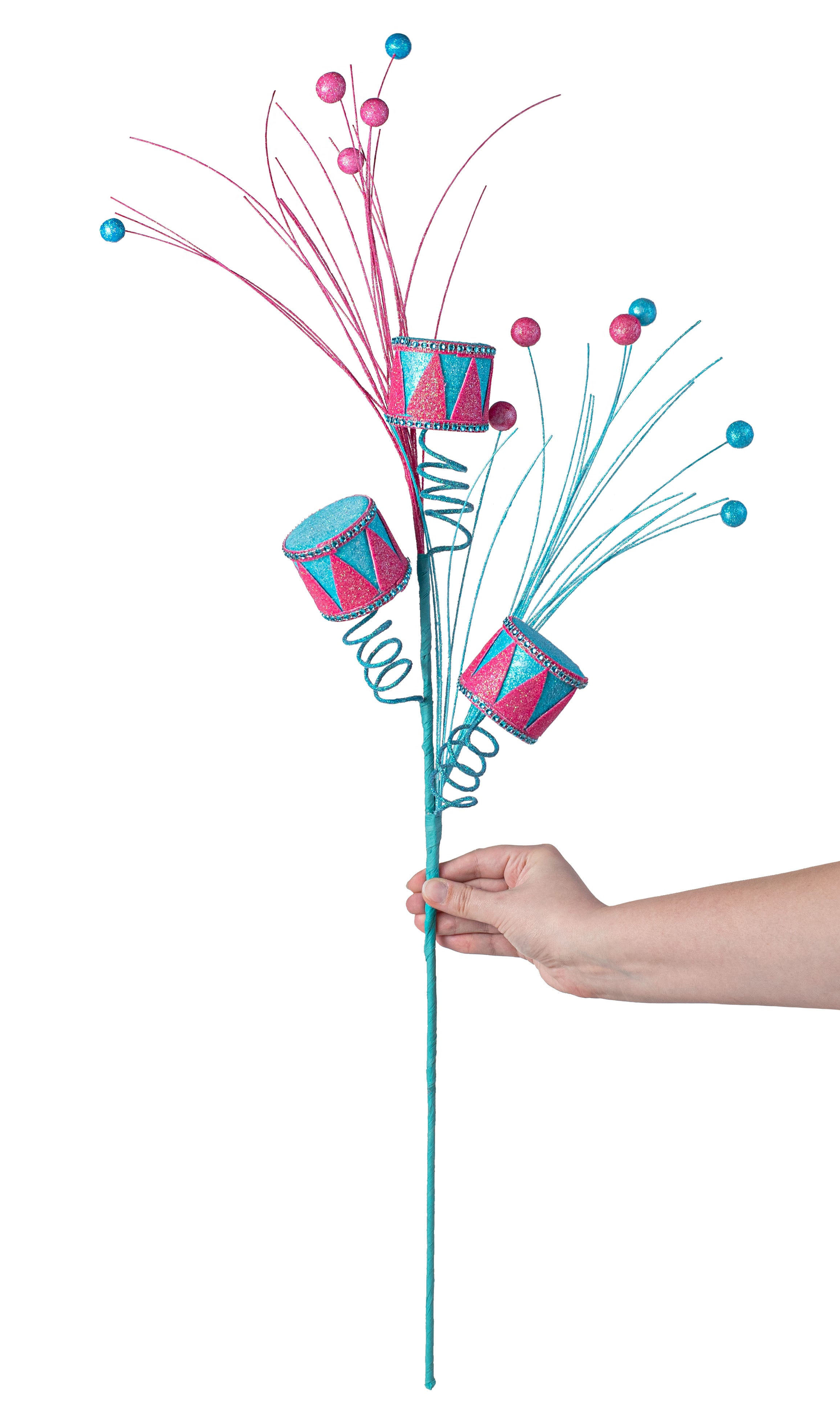 33" Nutcracker Drum Spray: Pink & Blue detail photo 3