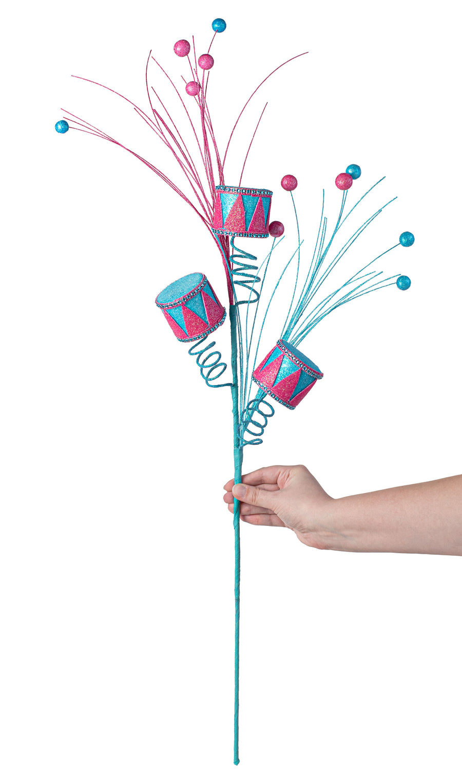 33" Nutcracker Drum Spray: Pink & Blue detail photo 3