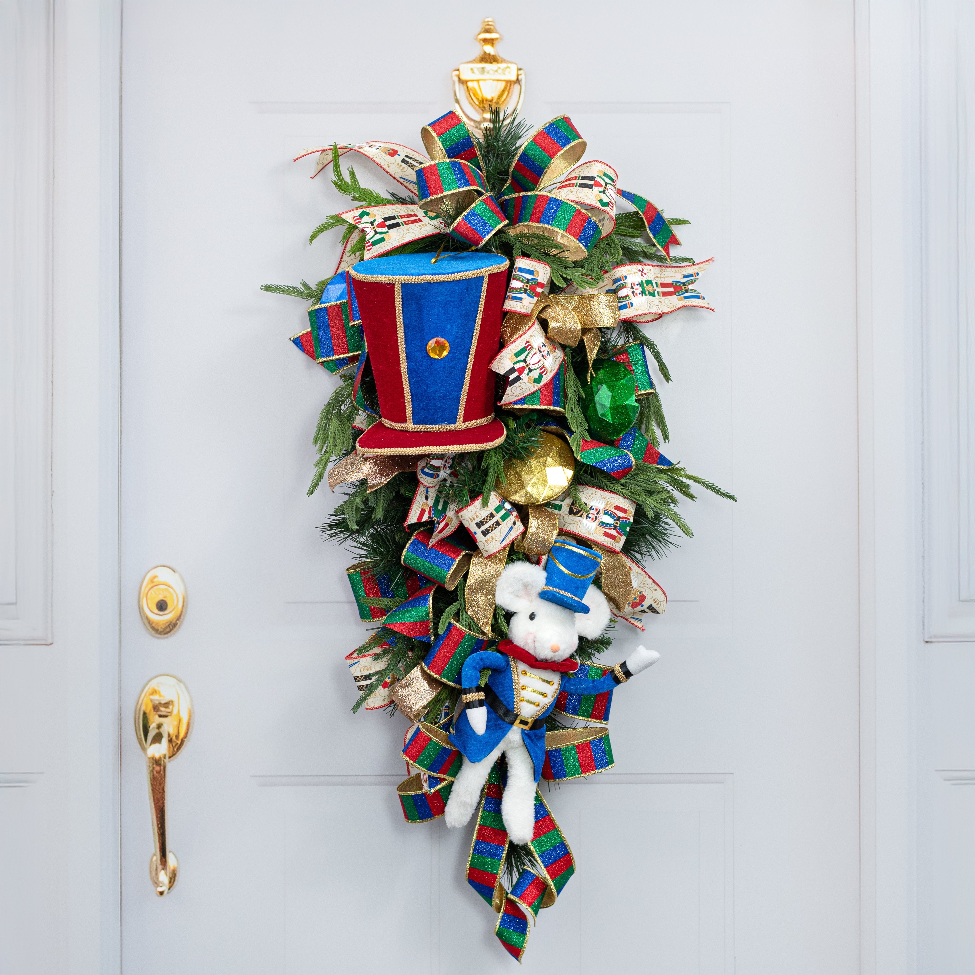 7" Nutcracker Hat Ornament: Red & Blue Lifestyle Photo