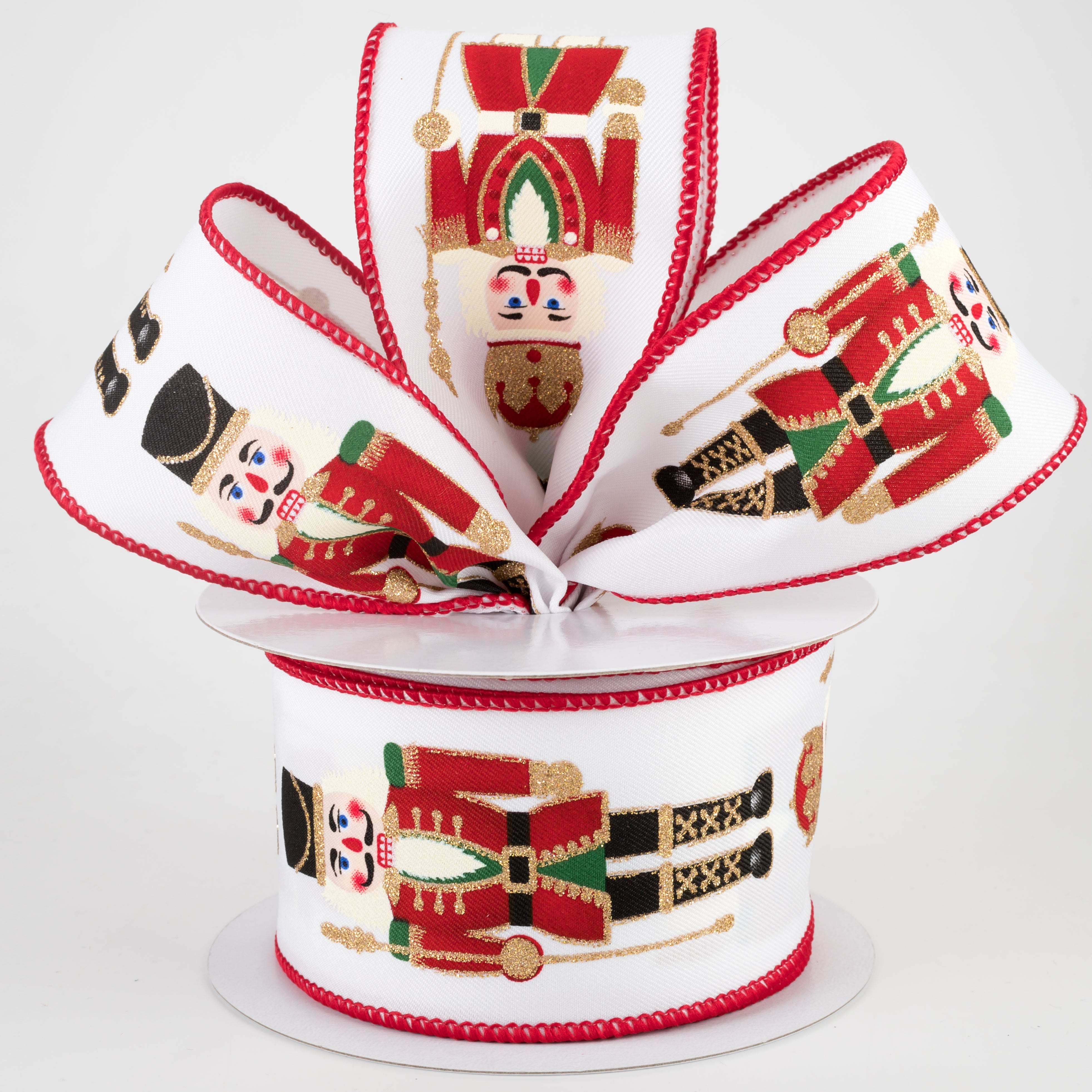 2.5" Nutcracker Ribbon: White (10 Yards) Lifestyle Photo