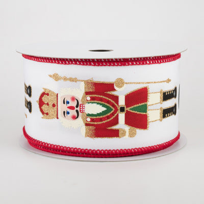 2.5" Nutcracker Ribbon: White (10 Yards)