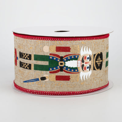 2.5" Nutcrackers Ribbon: Natural (10 Yards)