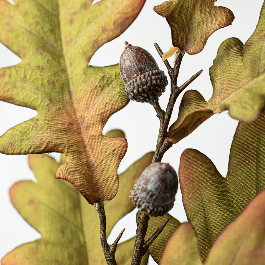 25" Oak Leaves With Acorn Spray: Green & Brown Lifestyle Photo