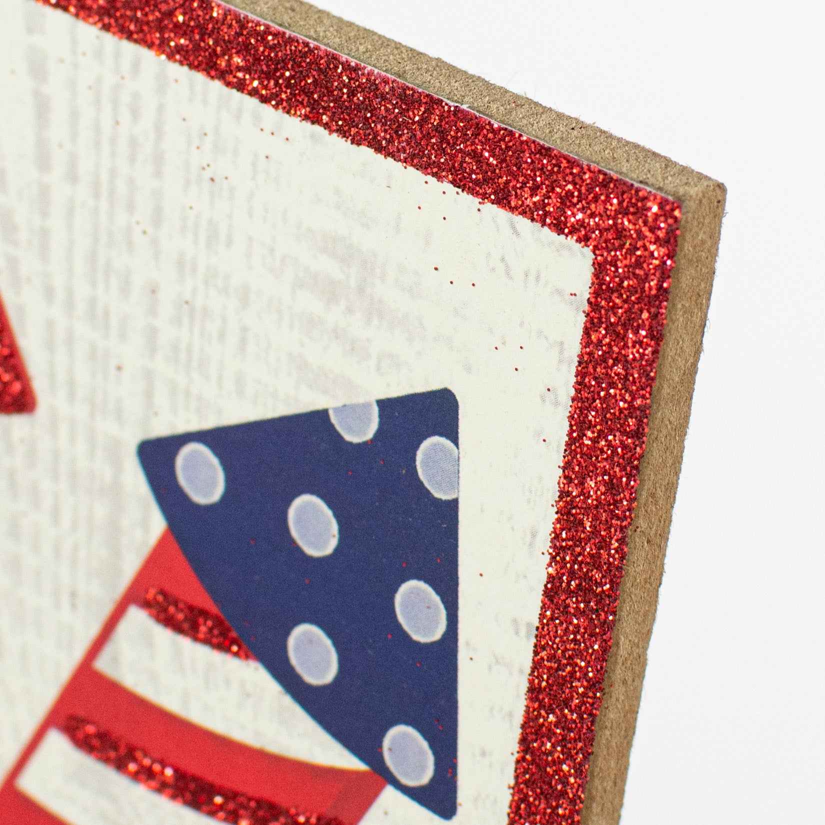 12" Old Firecracker Glitter RWB Sign detail photo 3