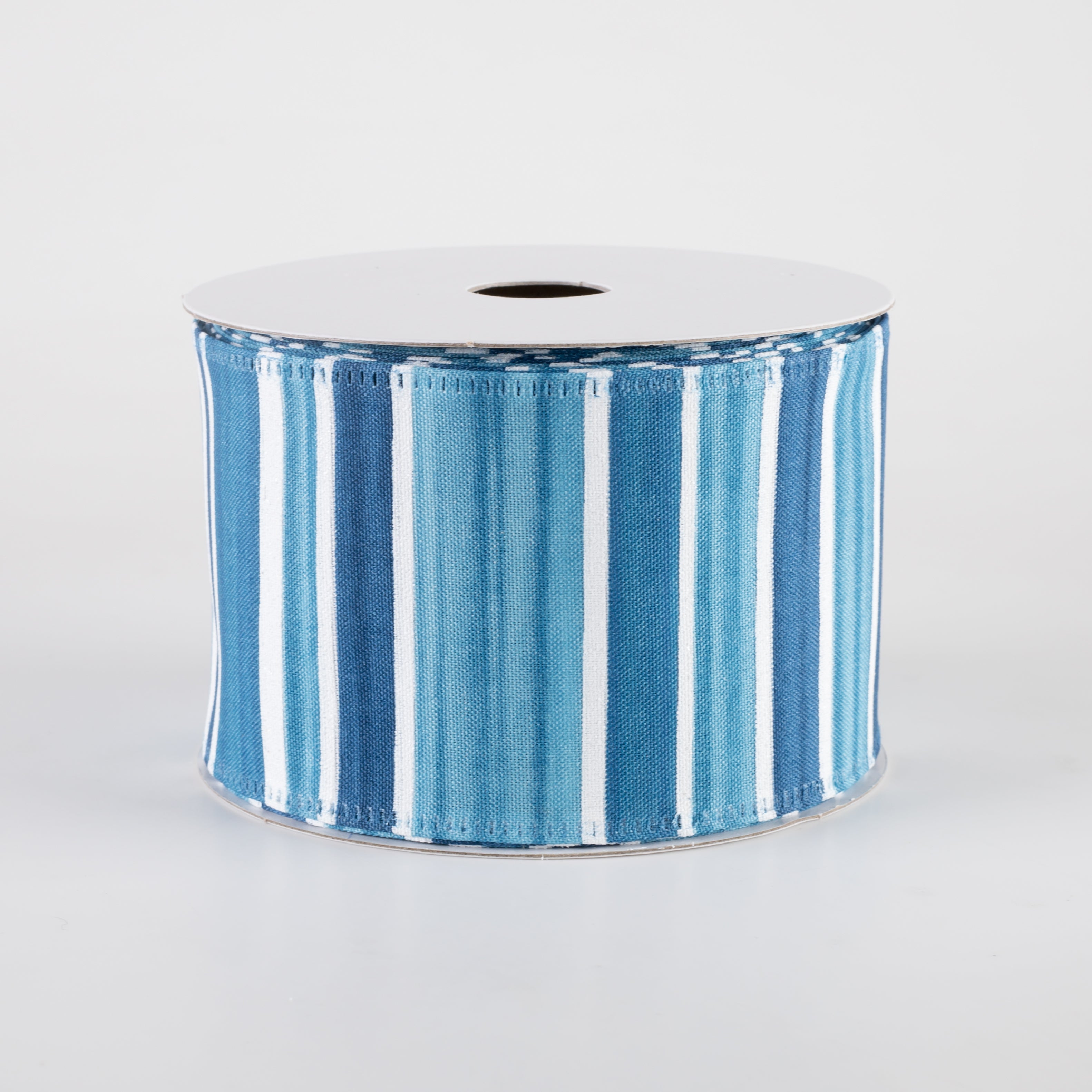 2.5" Ombré Stripes Glitter Ribbon: Seaglass Blues (10 Yards)