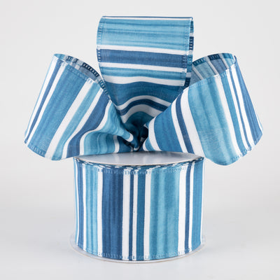 2.5" Ombré Stripes Glitter Ribbon: Seaglass Blues (10 Yards) Lifestyle Photo