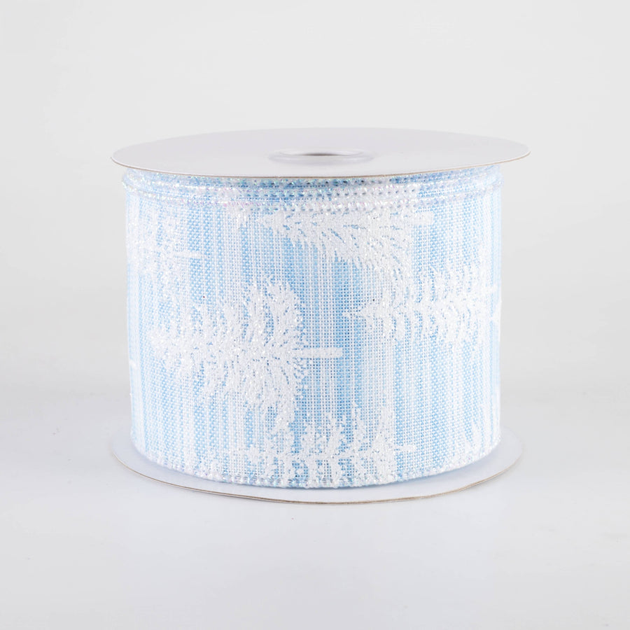 2.5" Ombre Tweed Glittered Christmas Trees Ribbon: Light Blue & White (10 Yards) Item Number: 78491-40-04