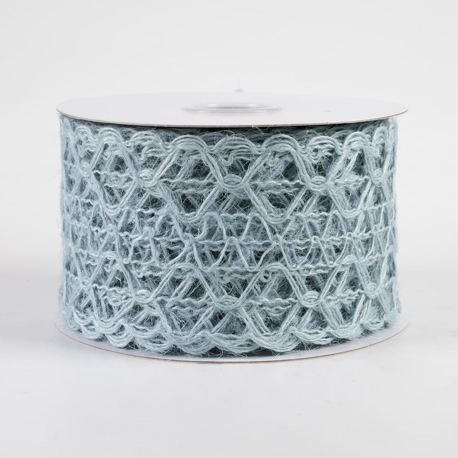2.5" Open Weave Ribbon: Light Blue (10 Yards)