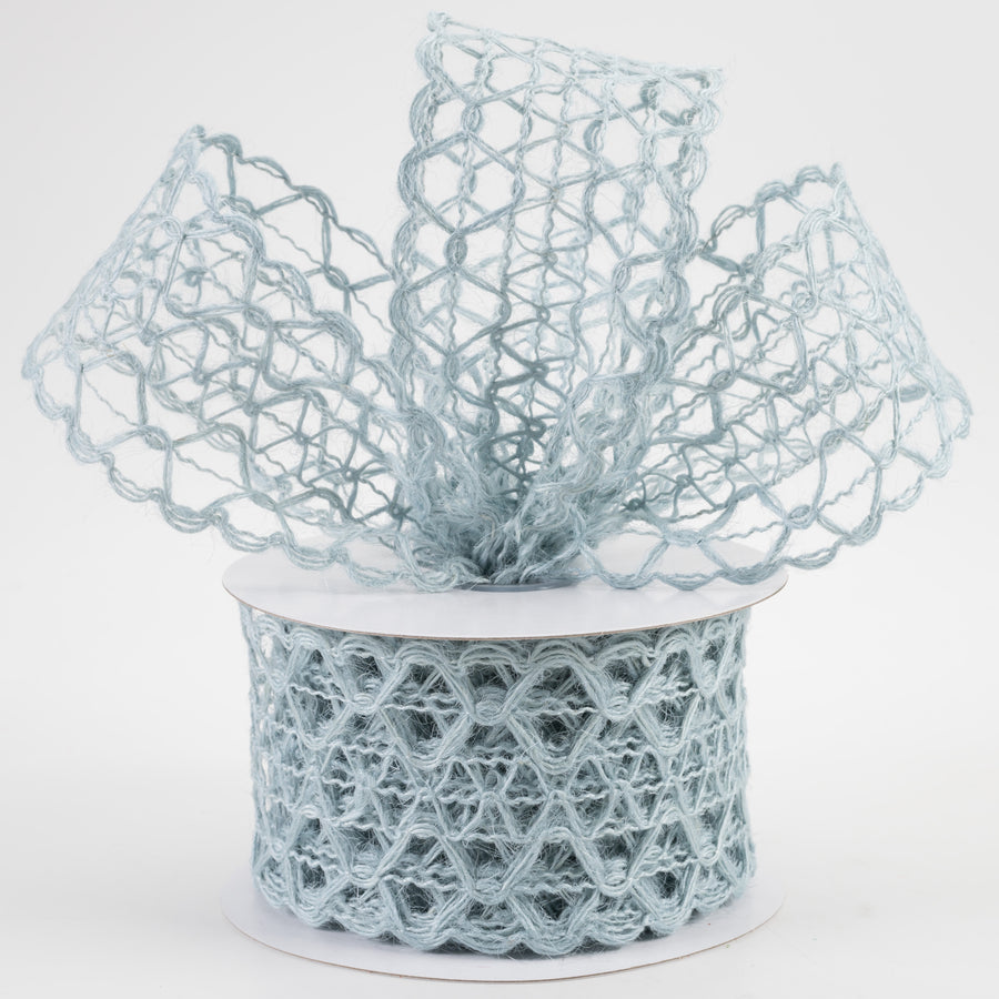 2.5" Open Weave Ribbon: Light Blue (10 Yards) Lifestyle Photo