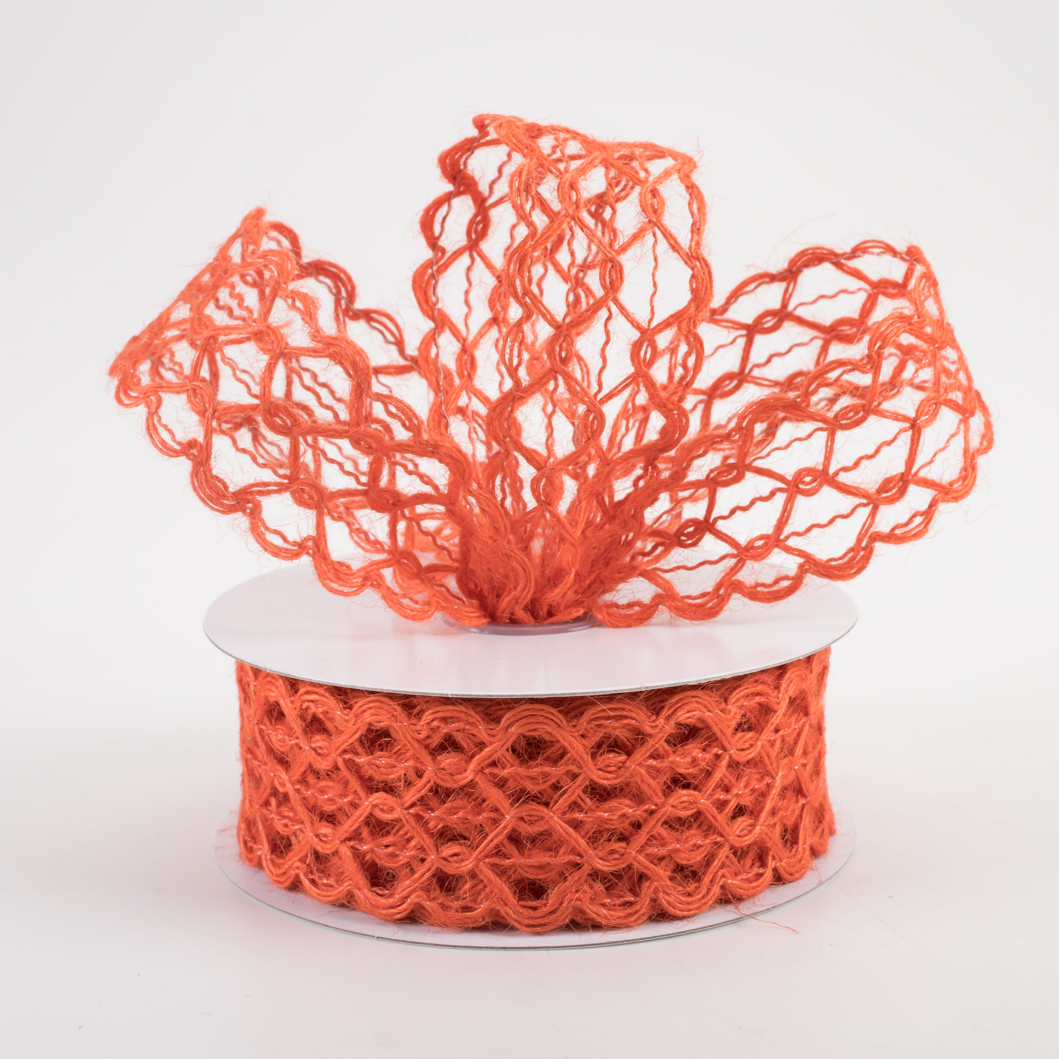 1.5" Open Weave Ribbon: Orange (10 Yards) Lifestyle Photo