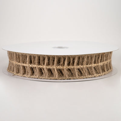 1.5" Open Weave Window Pane Burlap Ribbon: Natural (50 Yards)