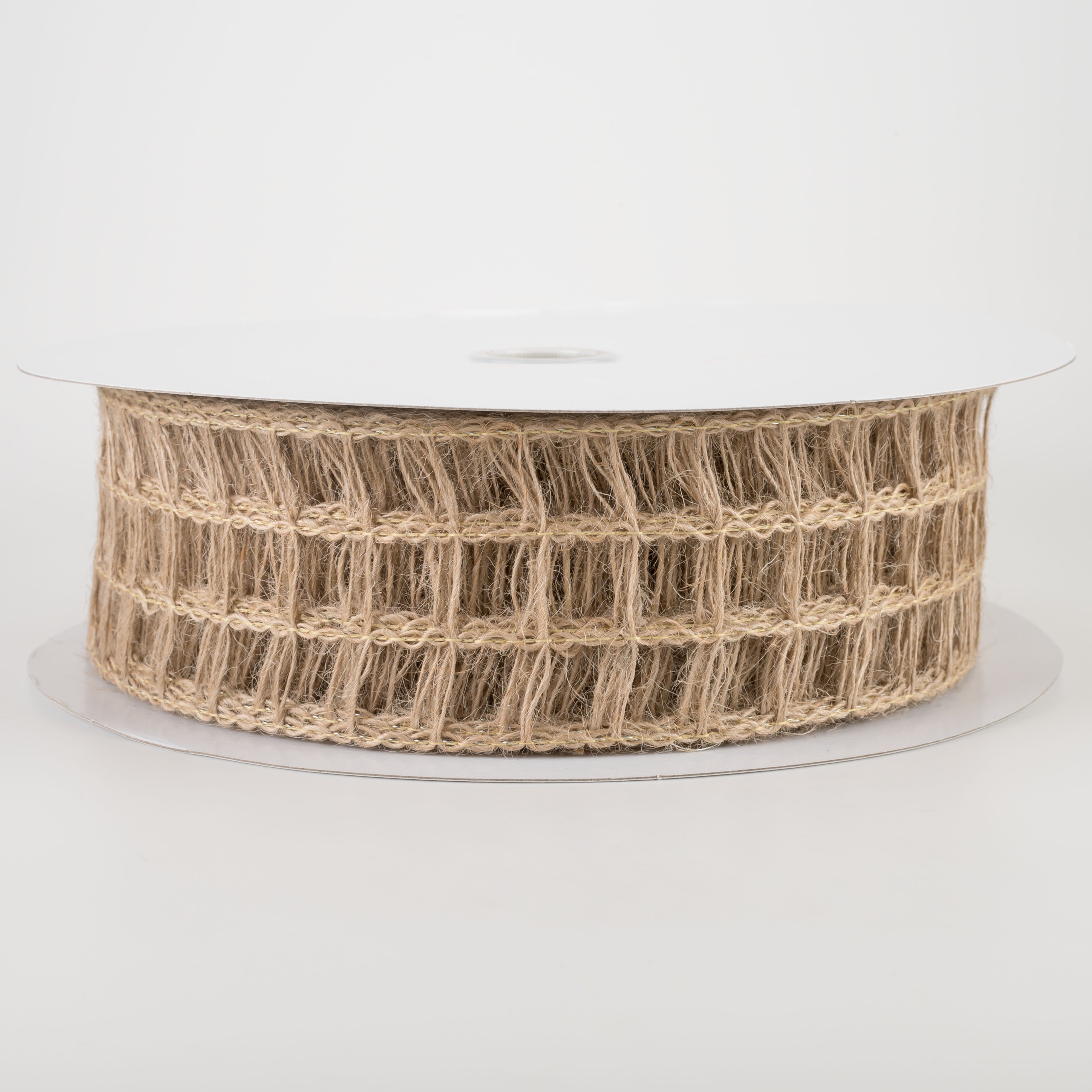 2.5" Open Weave Window Pane Burlap Ribbon: Natural (50 Yards)