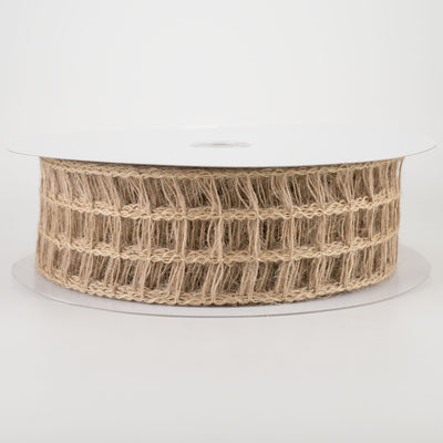 2.5" Open Weave Window Pane Burlap Ribbon: Natural (50 Yards)