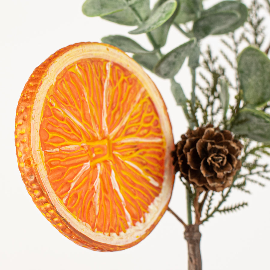 10" Orange Slice Mini Pinecone Pick Lifestyle Photo