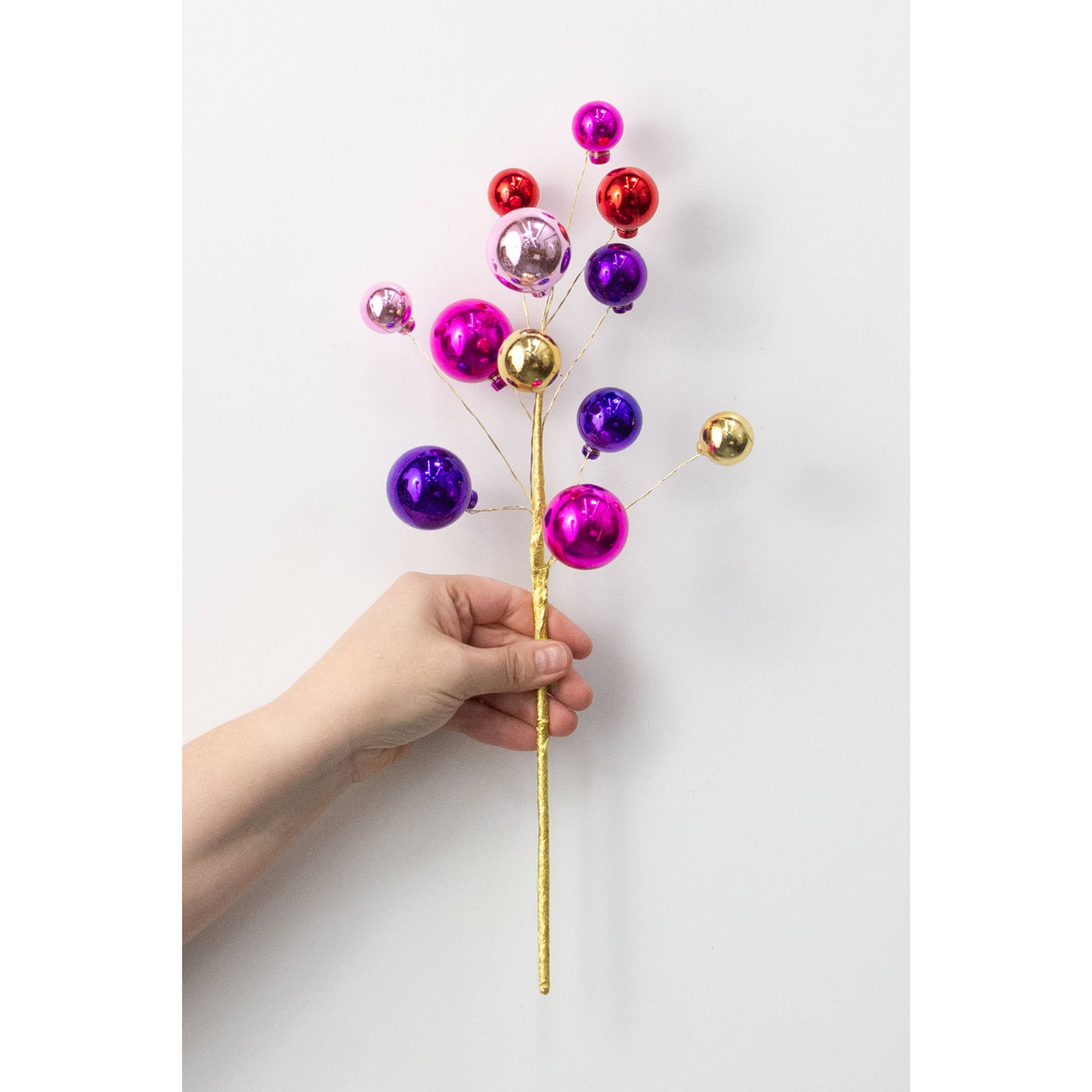 16" Ornament Ball Pick: Pink, Purple, Red & Gold detail photo 3