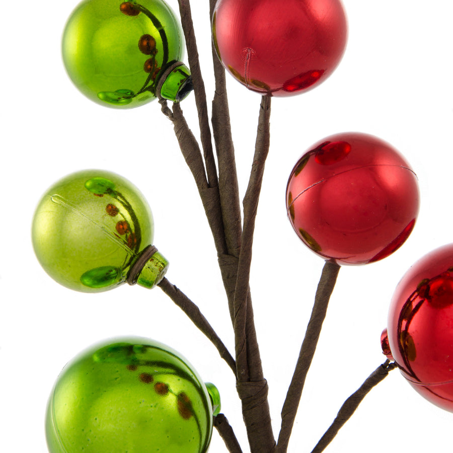 19" Ornament Ball Spray: Red & Lime Green Lifestyle Photo
