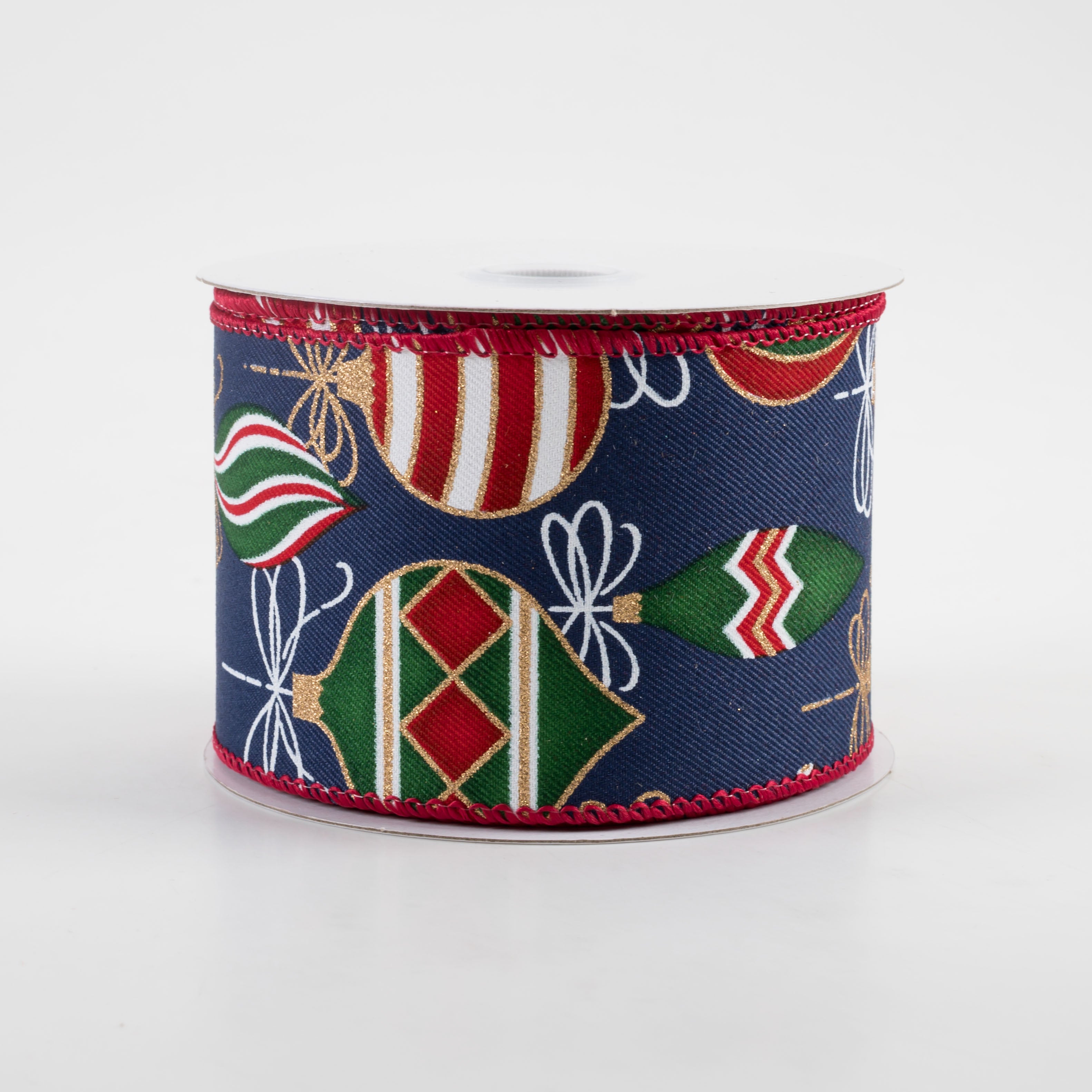 2.5" Ornaments Ribbon: Navy, Red, Green, Gold (10 Yards) Item Number: 71324-40-27