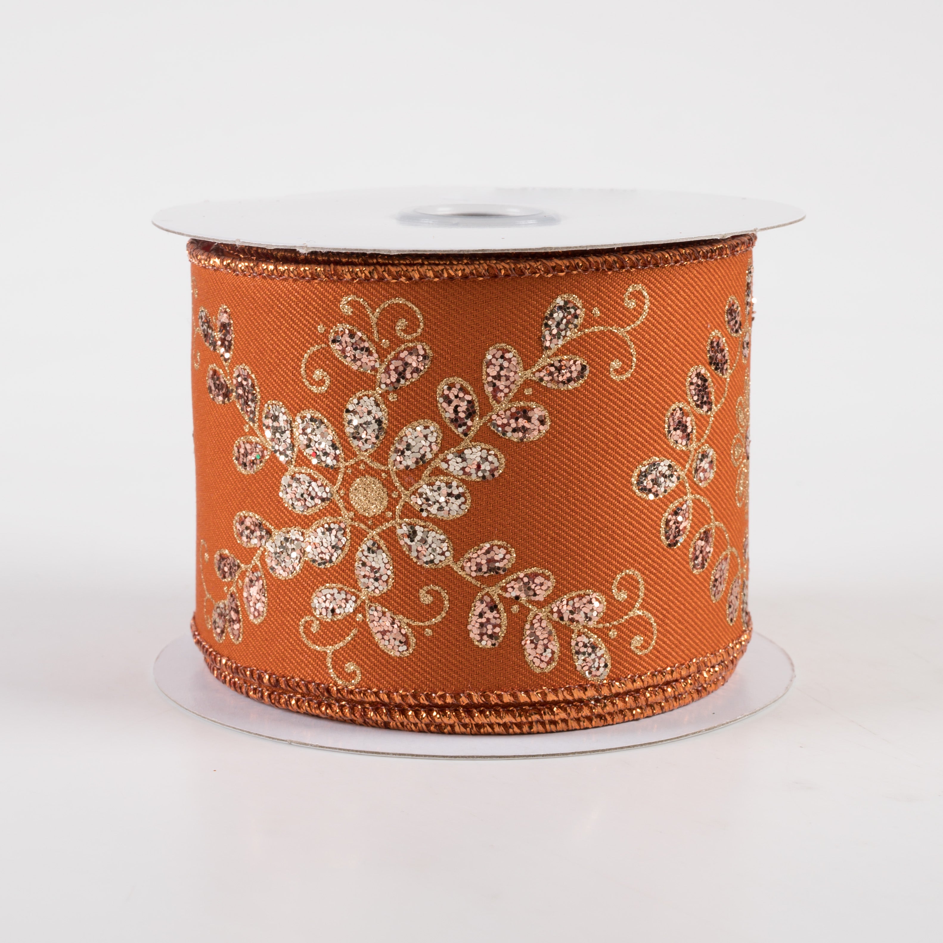2.5" Ornate Loop Diamond Ribbon: Autumn, Rose, Champagne, Gold (10 Yards)