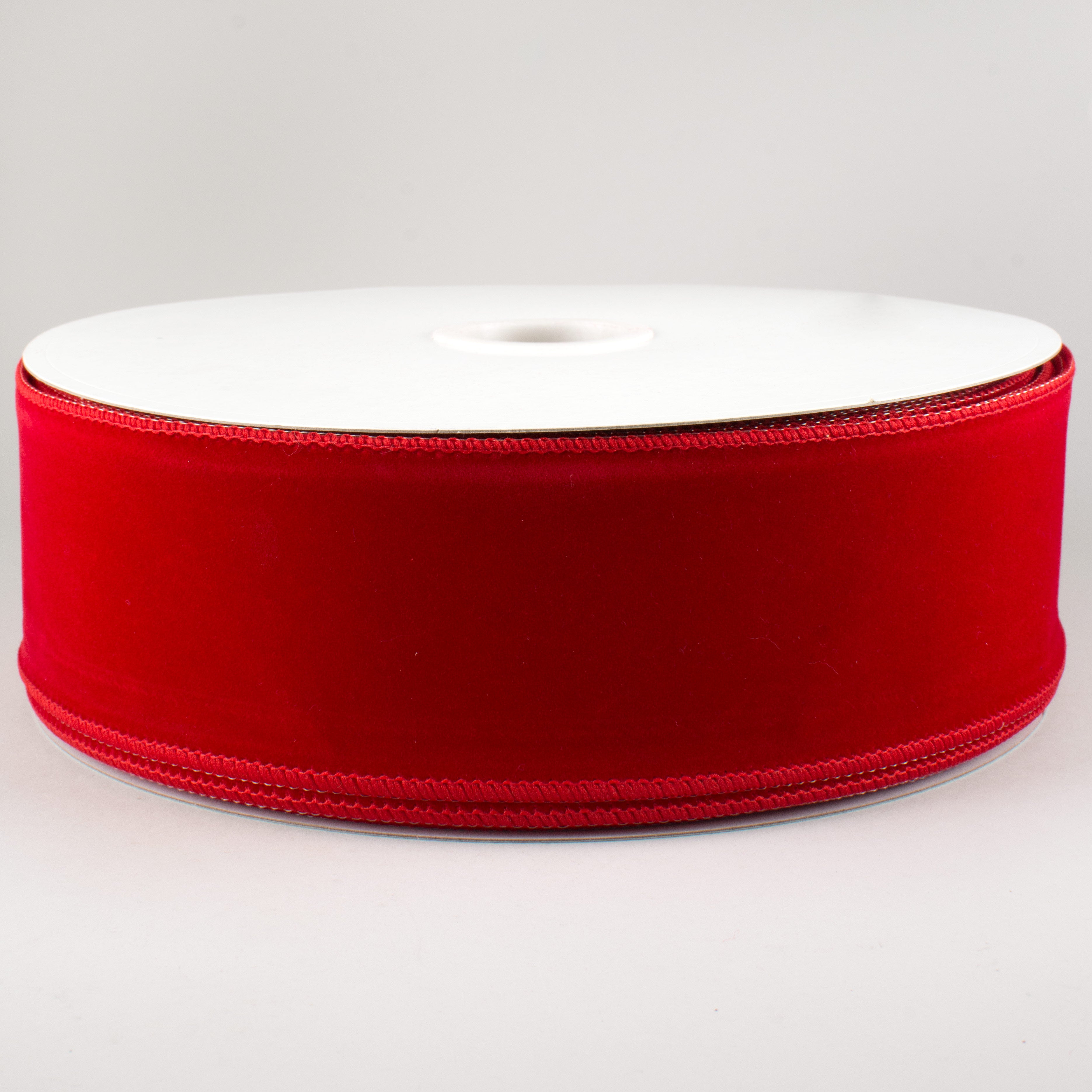 2.5" Outdoor Velvet Ribbon: Red (50 Yards)