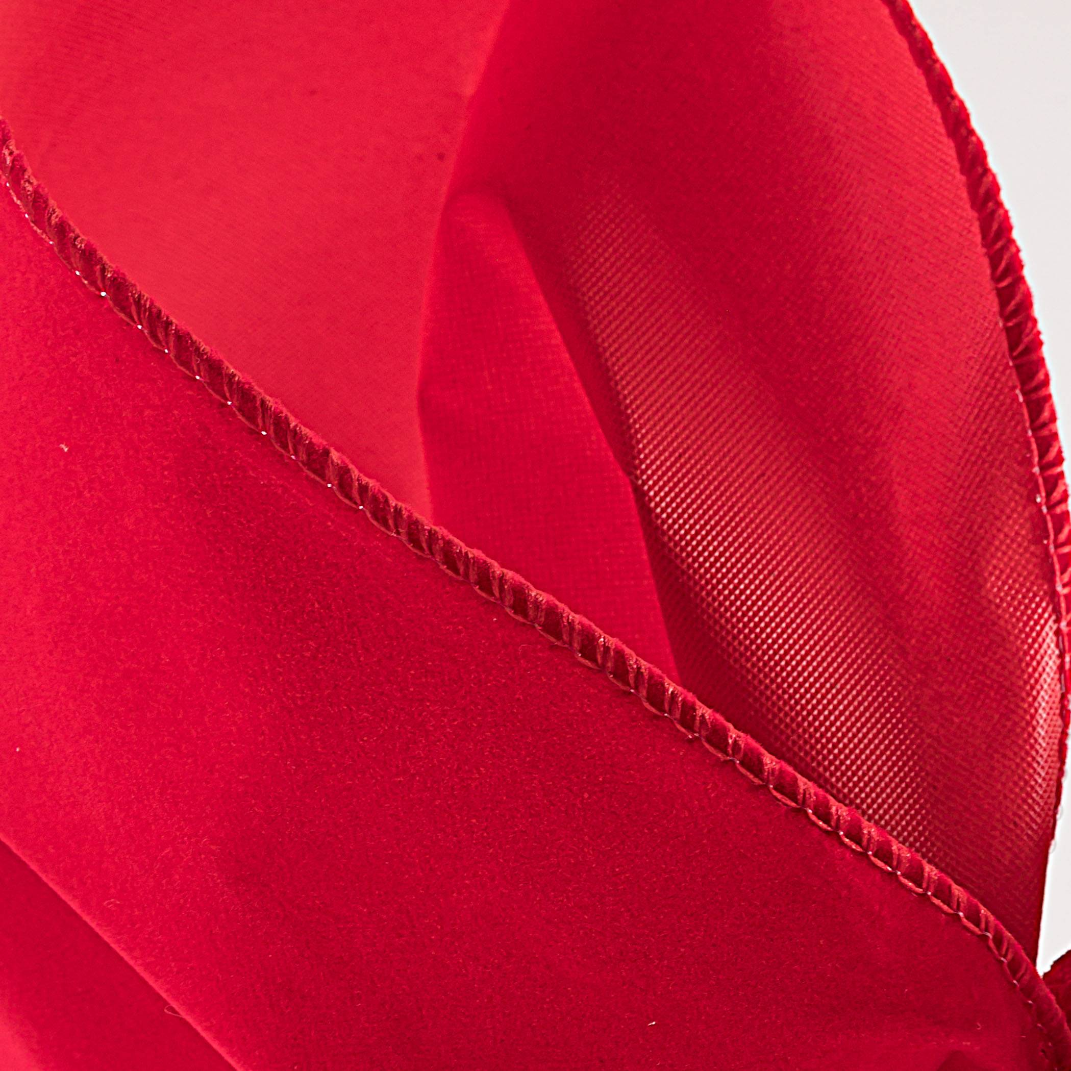 6" Outdoor Velvet Ribbon: Red (50 Yards) detail photo 3