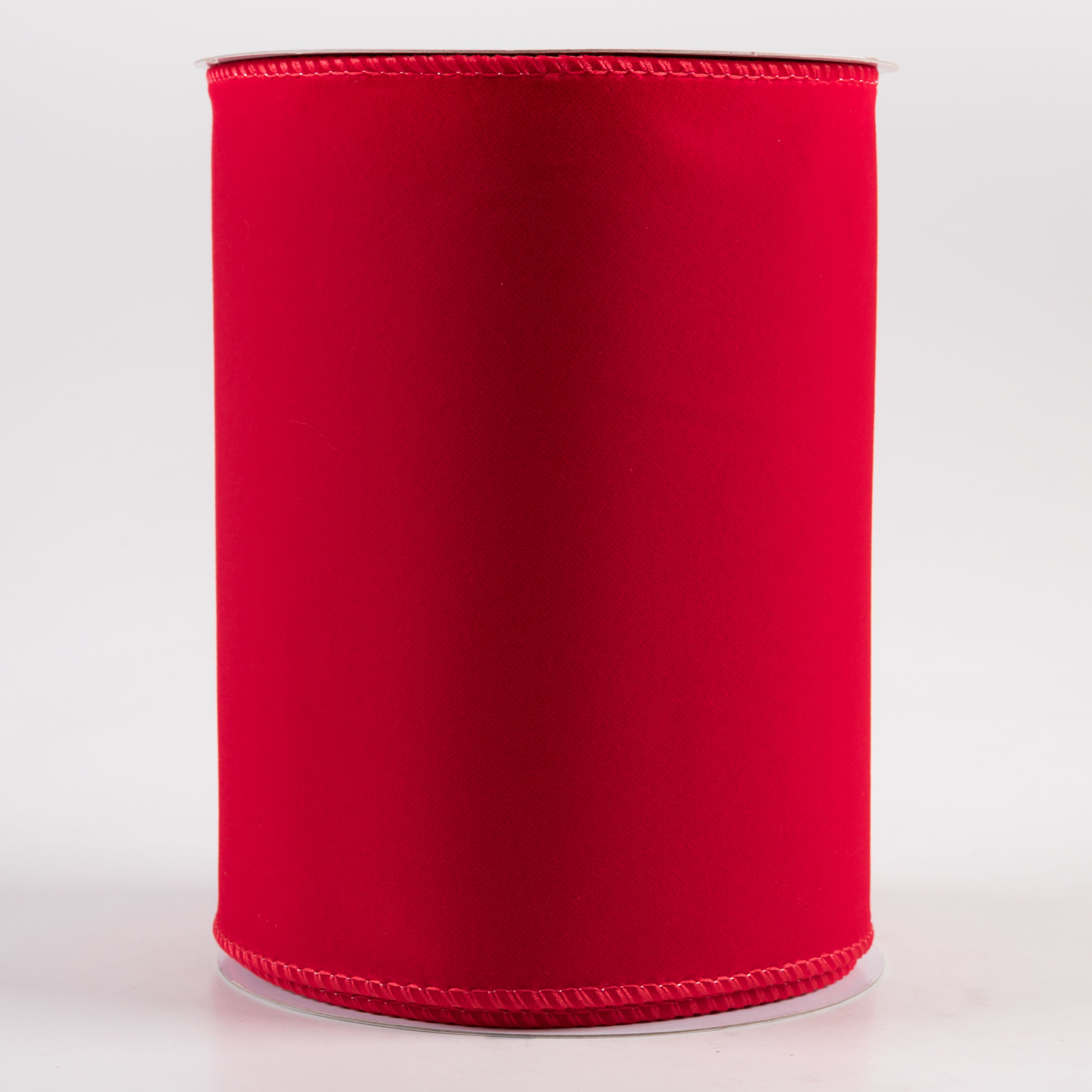 6" Outdoor Velvet Ribbon: Red (10 Yards)