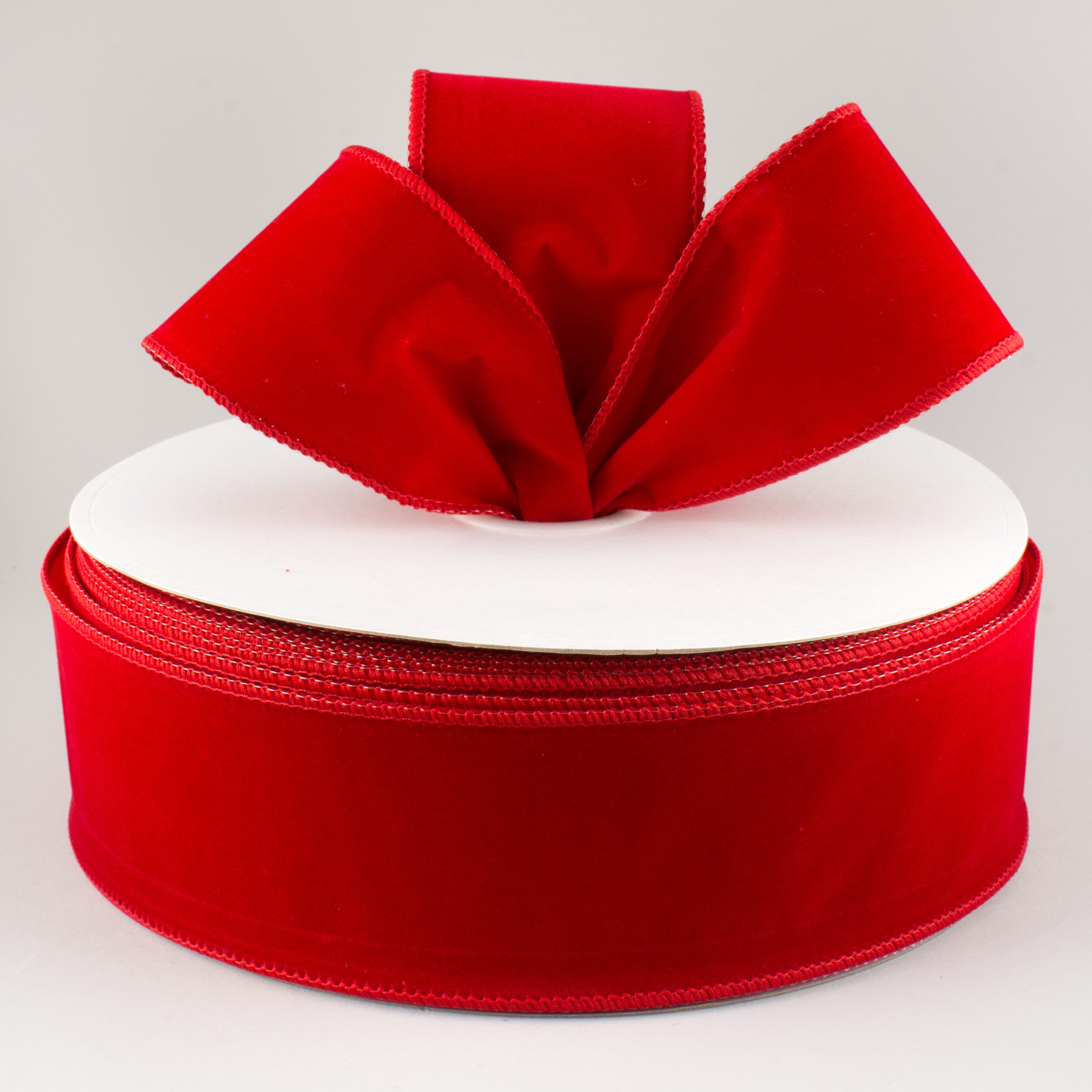 2.5" Outdoor Velvet Ribbon: Red (50 Yards) Lifestyle Photo
