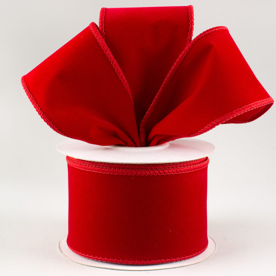 2.5" Outdoor Velvet Ribbon: Red (10 Yards) Lifestyle Photo
